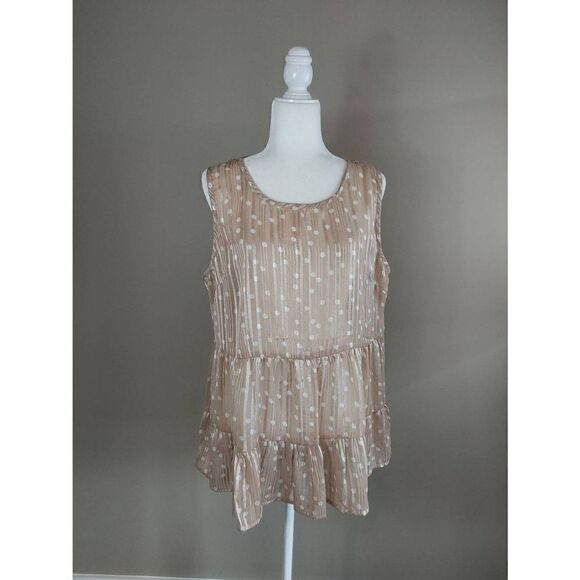 Cassee's Tank Size 2X  New with tag Brown with lurex threads - Picture 1 of 10